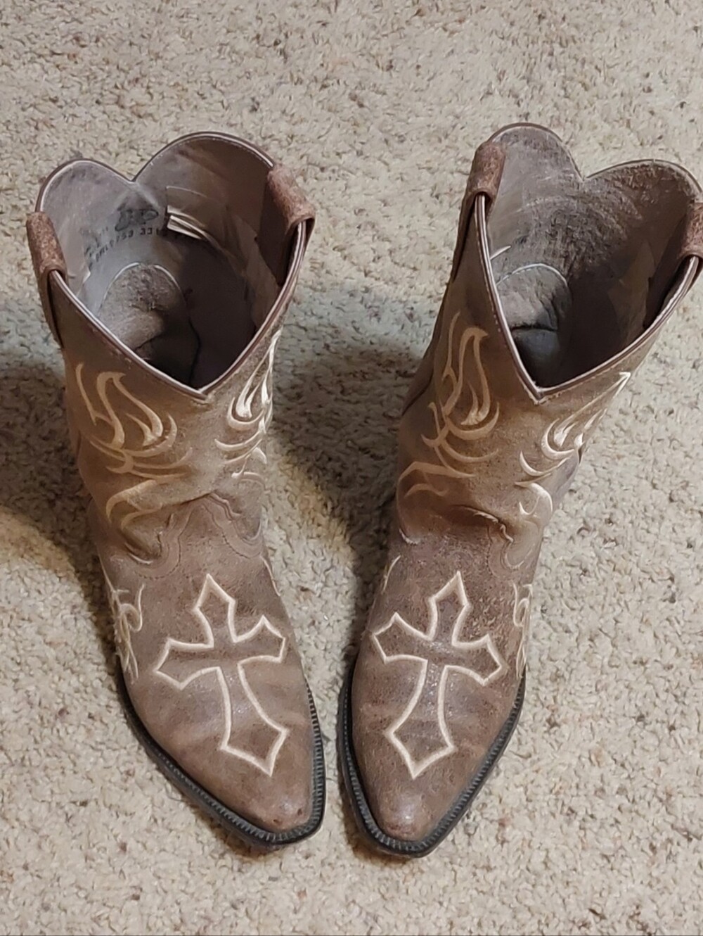 Justin Boots with Stitched Crosses